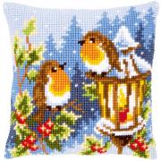 Cuscino - Pettirossi a Natale