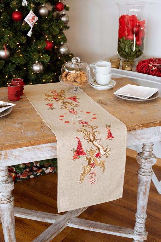 Runner ecru natale da vervaco per la casa ricamabili punto ... Libretti punto croce con schemi asciugamani bagno