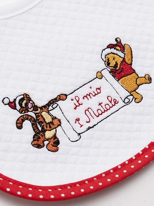 Il Mio Primo Natale Punto Croce.Bavaglino Il Mio Primo Natale Winnie The Pooh Da Filet Per I Bimbi Ricamabili Punto Croce Bavaglia Casa Cenina