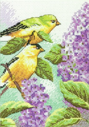Goldfinch and Lilacs