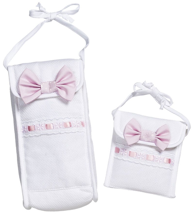 Set porta biberon e porta ciuccio rosa da filet per i bimbi ... Libretti punto croce con schemi asciugamani bagno