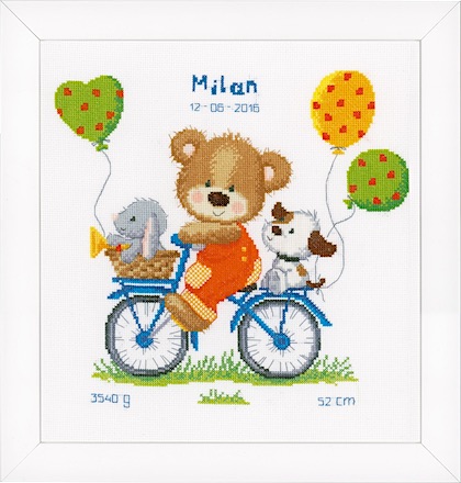Sampler Nascita - Orsetto in bicicletta
