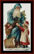 Vintage Art - Santa Greeting Girl