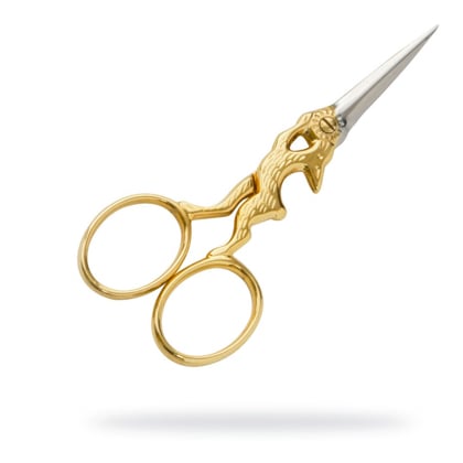 Forbici Personalizzate Coniglio 10 cm. Oro - Conf. ecopelle