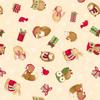 Santa & Friends - Critter Toss Ivory - 45x110cm