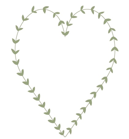 Tela prestampata Cuore di foglioline