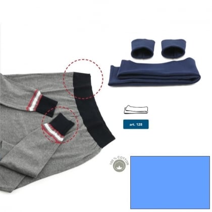 Bordi in maglia di cotone - Azzurro