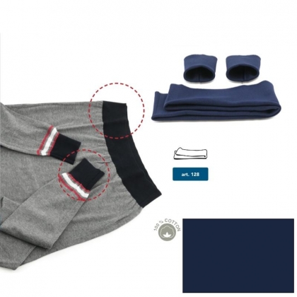 Bordi in maglia di cotone - Blu