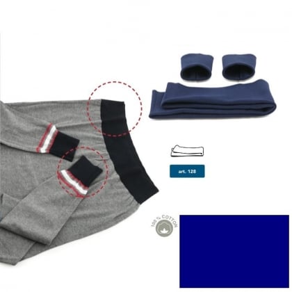 Bordi in maglia di cotone - Blu sport