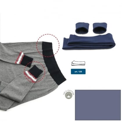 Bordi in maglia di cotone - Avio