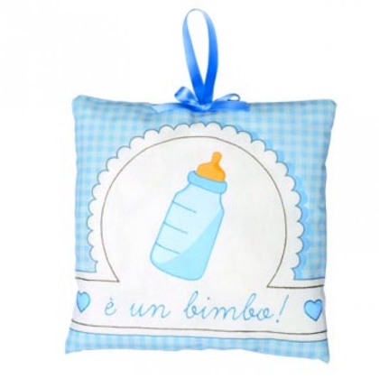Fiocco Nascita Biberon - Azzurro