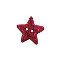 Bottone - Red Glitter Star, Small