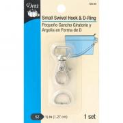 Gancio con moschettone girevole e anello a D - Nichel
