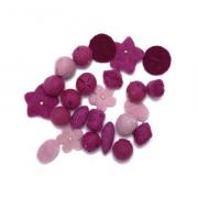 Palline feltro assortite - Fucsia / Rosa
