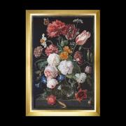 Still Life with Flowers in a Glass Vase, 1650-1683 - Nero - Aida