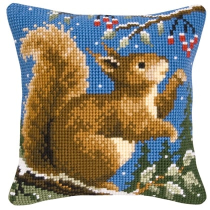 Cuscino: Scoiattolo in inverno