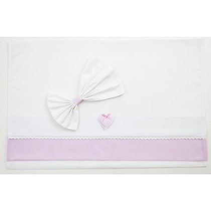 Lenzuolo lettino Cuori - Rosa - 90x120cm.