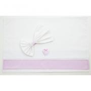 Lenzuolo lettino Cuori - Rosa - 90x120cm.