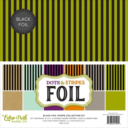 Set Carta da Decorazioni - Black Foil Stripe