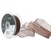 Nastro Random Glitter 25mm - Marrone