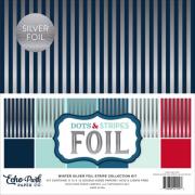 Set Carta da Decorazioni - Winter Silver Foil Stripe