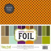 Set Carta da Decorazioni - Black Foil Dots & Stripe