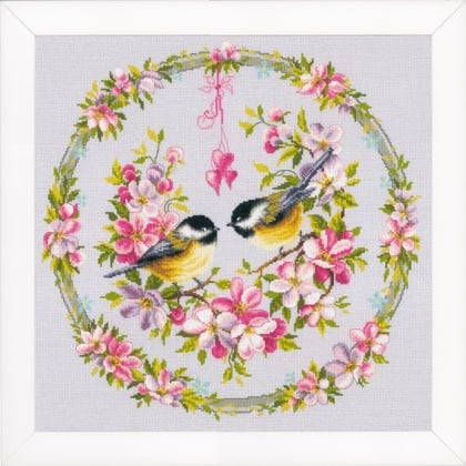 Tits in Flower Wreath