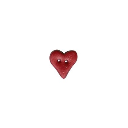 Bottone Dark Red Plain Folk Heart, Extra Small