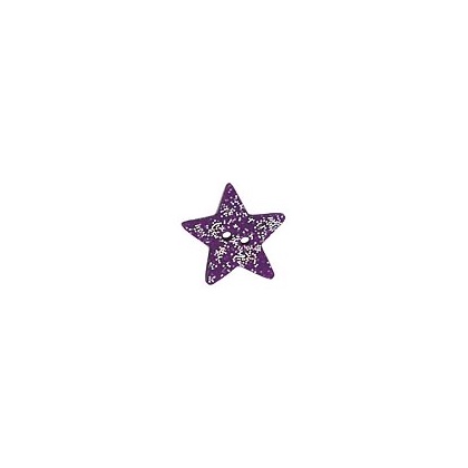 Bottone Purple Disco Star, Medium