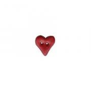 Bottone Dark Red Plain Folk Heart, Extra Small