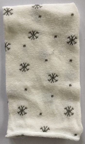 Tubolare Elastico - Fiocchi di Neve - Grigio/Bianco - 30x8cm.