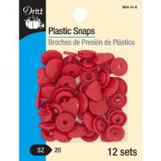 Bottoni a pressione in plastica - Cuori rossi