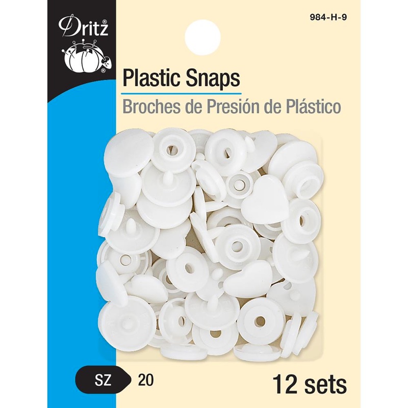 Bottoni a pressione in plastica - Cuori bianchi da Dritz - Altre