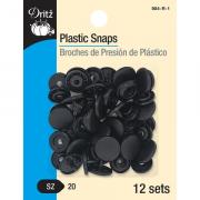 Bottoni a pressione in plastica - Tondi Nero