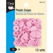 Bottoni a pressione in plastica - Cuori rosa