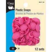 Bottoni a pressione in plastica - Fiore rosa con sorriso