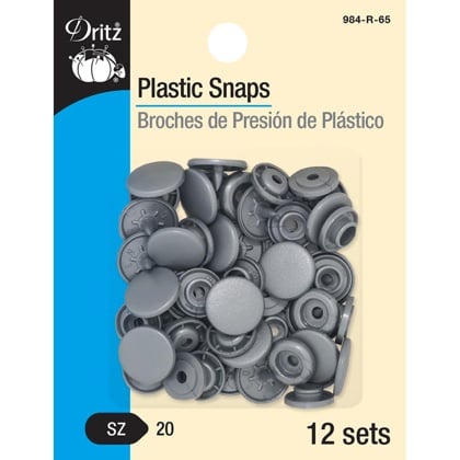 Bottoni a pressione in plastica - Tondi Grigi