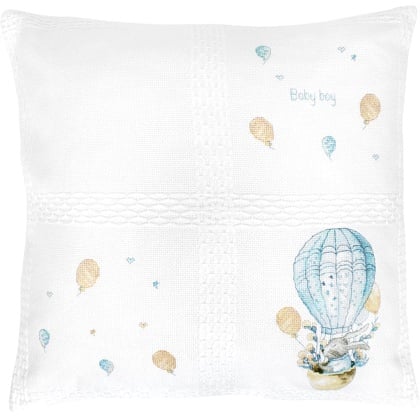 Cuscino - Baby Boy - Rabbit in a flying balloon