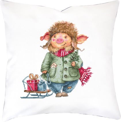 Cuscino - Christmas Pig with gifts
