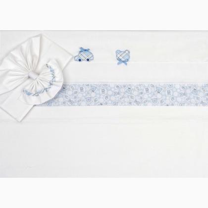 Lenzuolo lettino - Orso a pois - Cielo