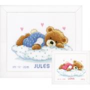 Sampler Nascita - Snoozing Teddy Bear