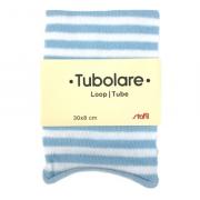 Tubolare Elastico - Righe - Azzurro/Bianco - 30x8cm.