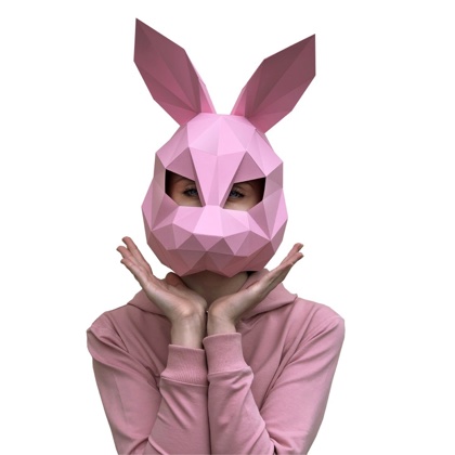 Maschera Lepre Rosa - Kit Papercraft