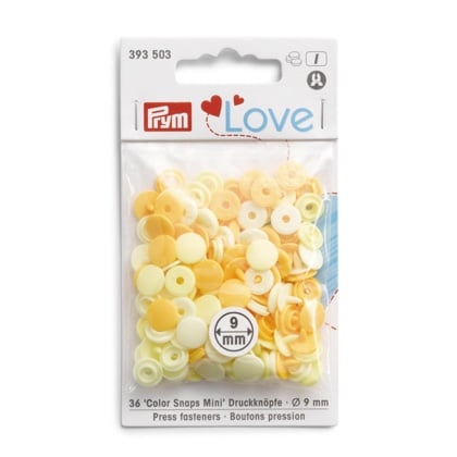 Bottoni a pressione Prym Love - Giallo 9mm.