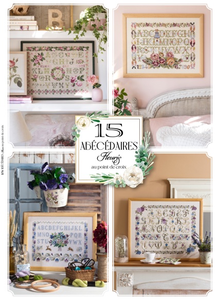 15 ABÉCÉDAIRES fleuris au point de croix - Versione ristampata