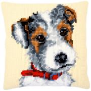 Cuscino: Cane con collare rosso