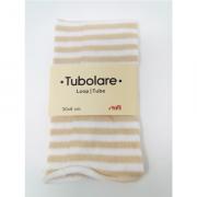 Tubolare Elastico - Righe - Bianco/Beige - 30x8cm.