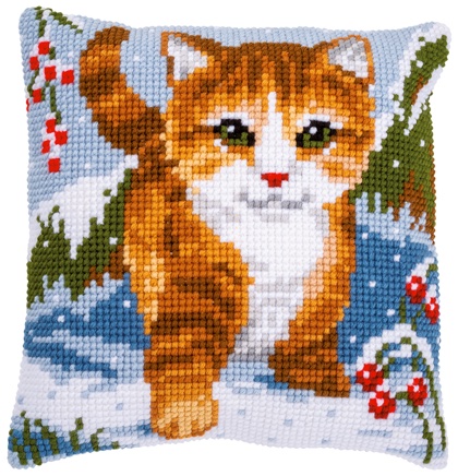 Cuscino: Gatto nella neve