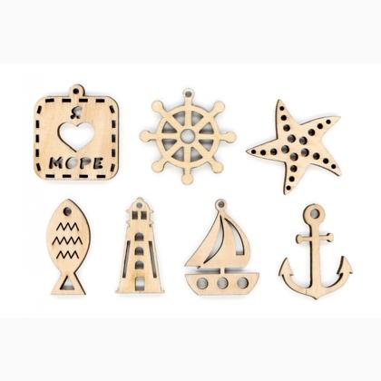 Set di piccole decorazioni per ricamo - Sea