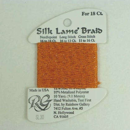 Silk Lame\' Braid - SL30 Orange